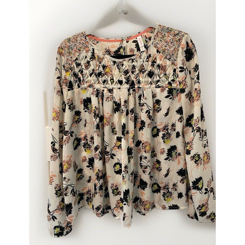 XHILARATION long sleeve‎ multicolor floral blouse size Medium